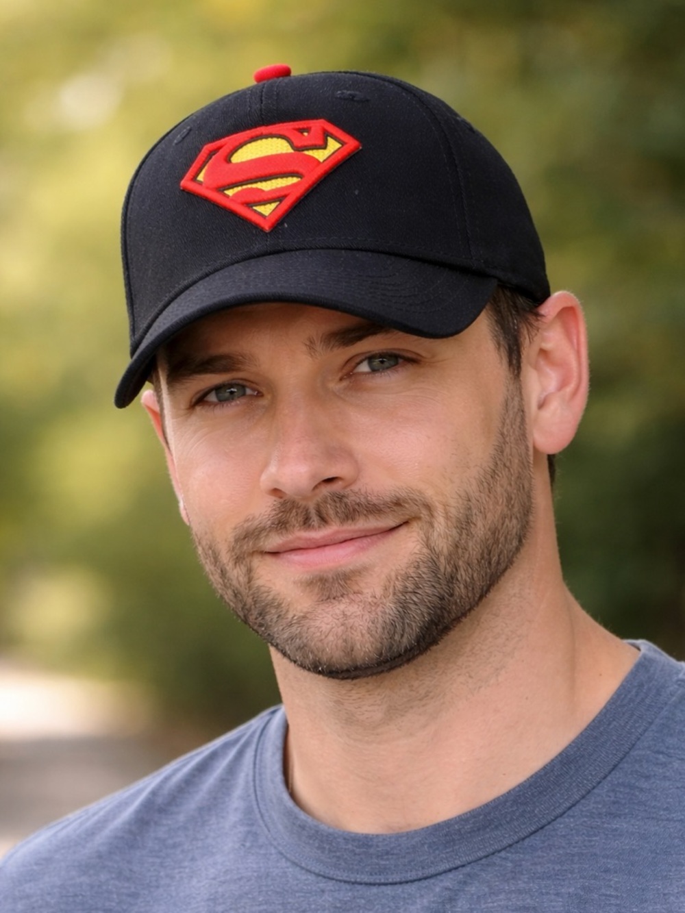 Black Superman Logo by H3 Headwear OSFM NWT
